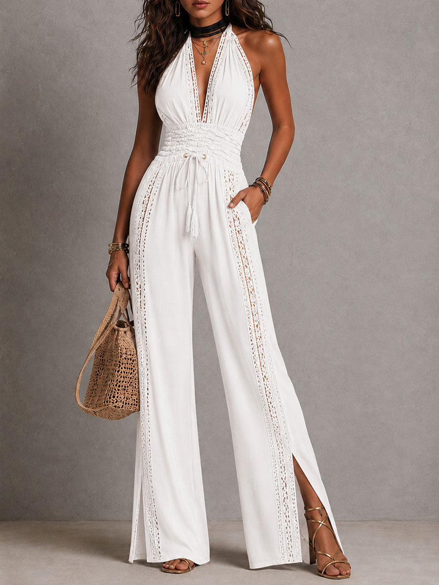 Anaëlle Boho Lace Wide-Leg Jumpsuit