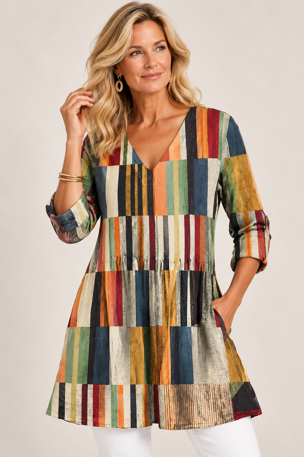 Amélie | Long Blouse with V-Neck
