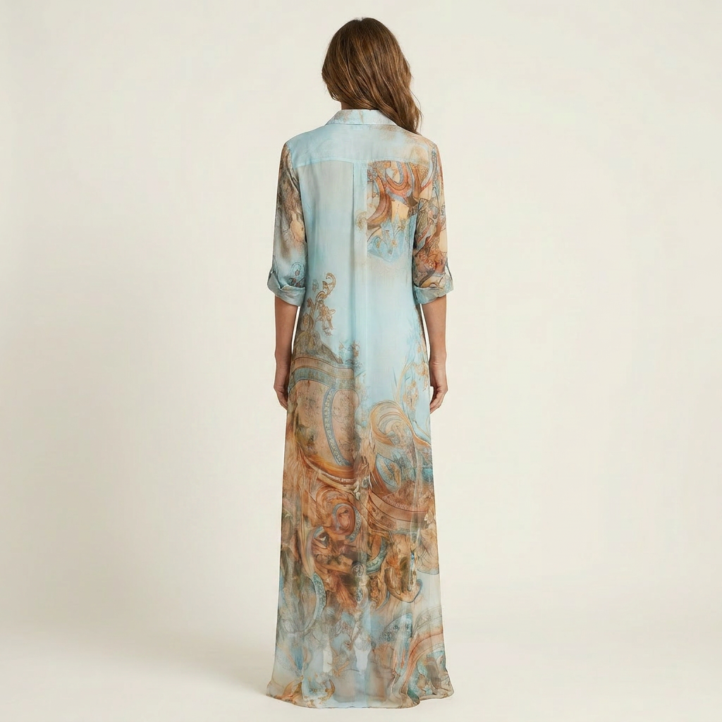 Esme | Silk Maxi Shirt Dress