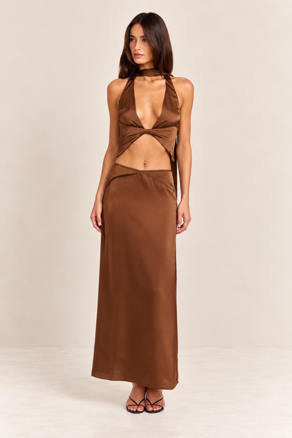 Orla Maxi Skirt Brown