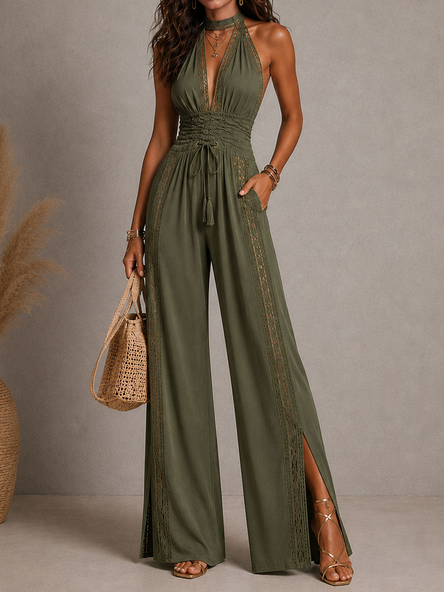 Anaëlle Boho Lace Wide-Leg Jumpsuit