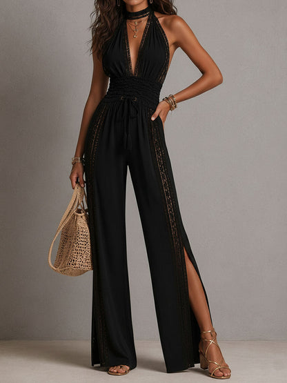 Anaëlle Boho Lace Wide-Leg Jumpsuit