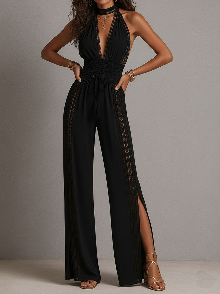 Anaëlle Boho Lace Wide-Leg Jumpsuit
