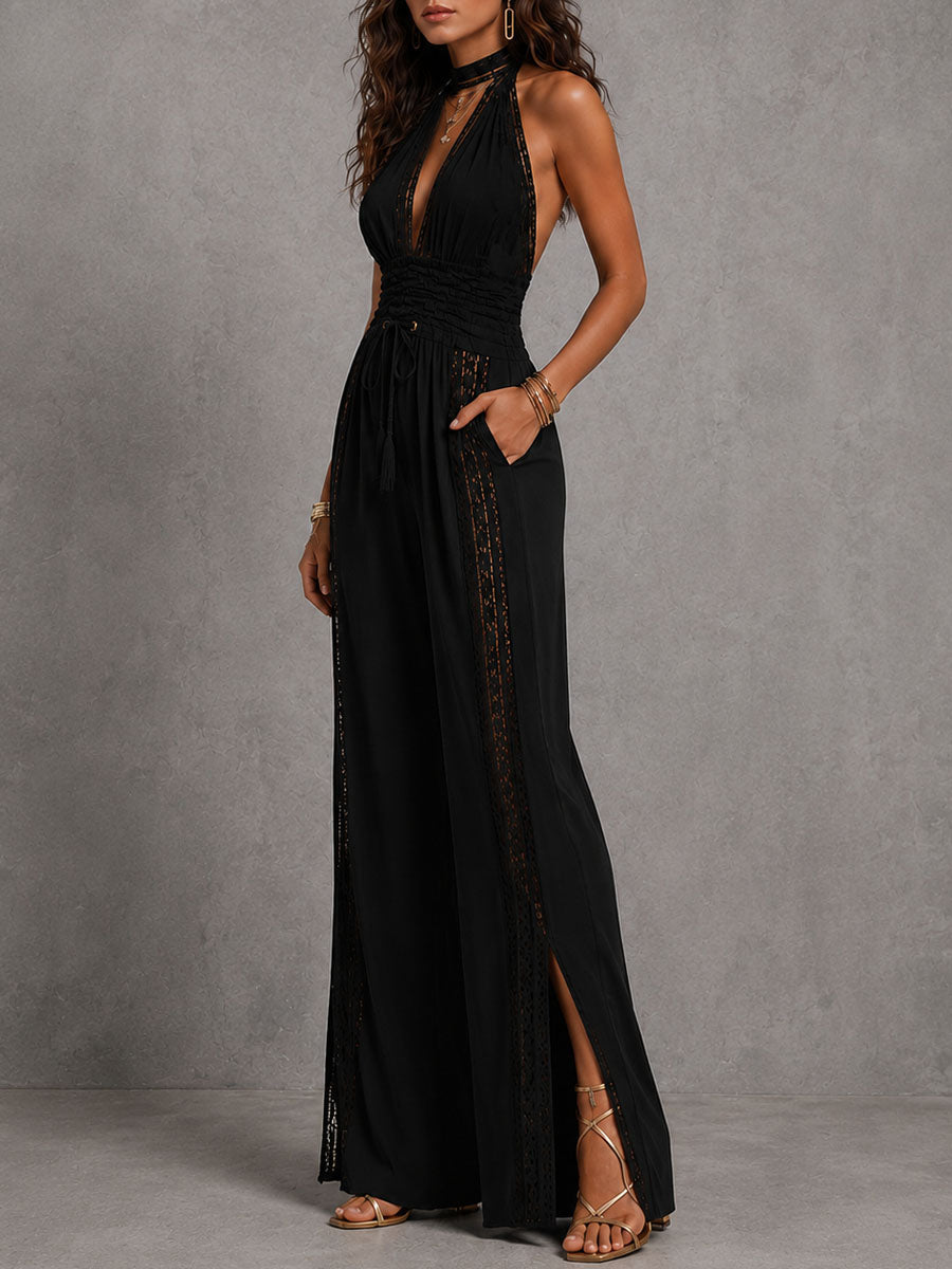 Anaëlle Boho Lace Wide-Leg Jumpsuit