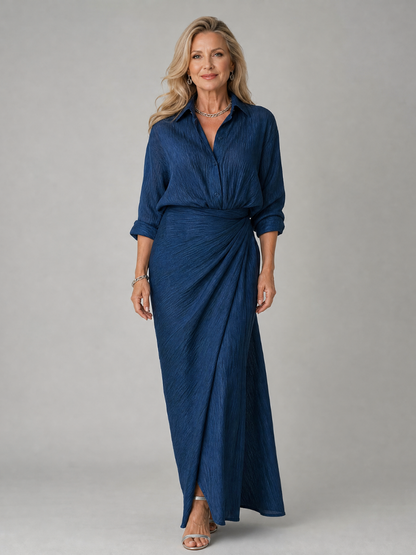 Aoibhín | Long Sleeve Wrap Front Maxi Dress