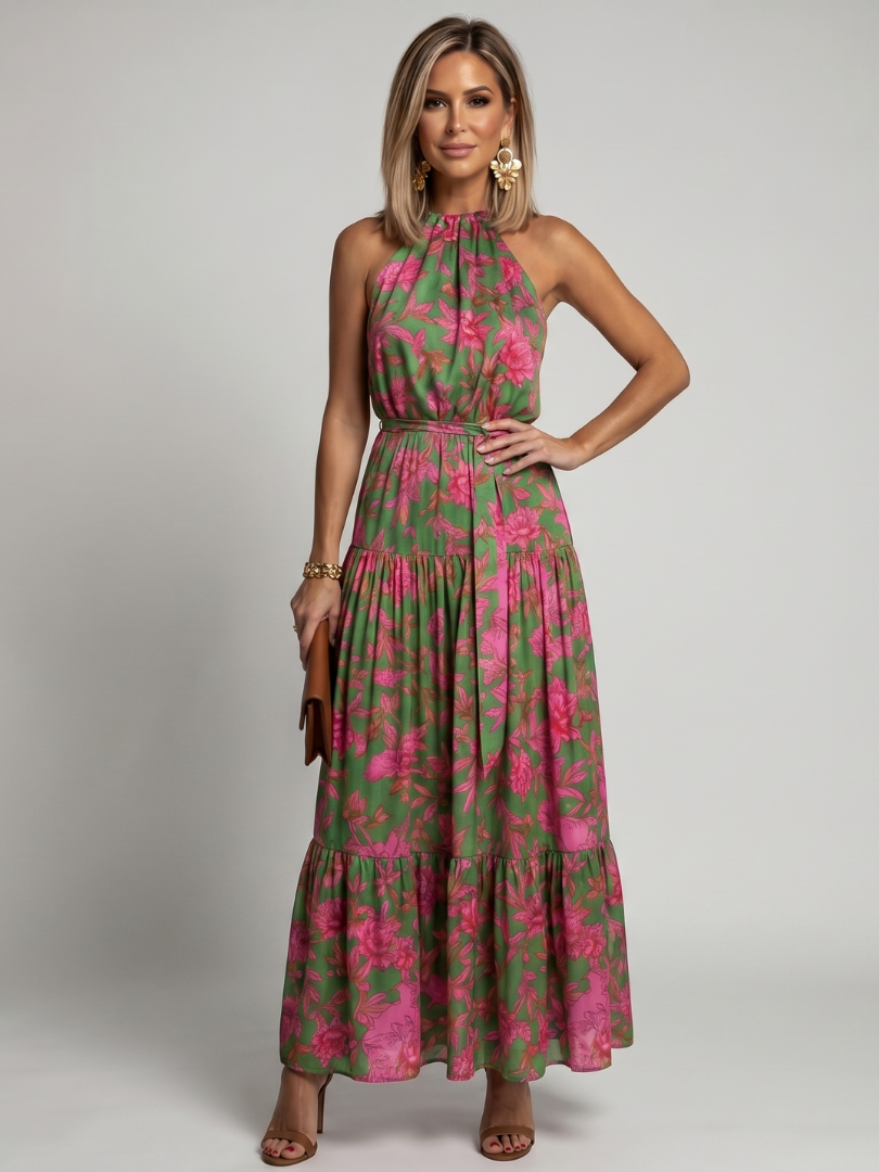 Marguerite | Draped Halter Midi Dress