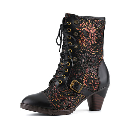 Elena | Lace-Up Mid-Calf Boots