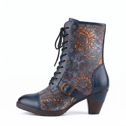 Elena | Lace-Up Mid-Calf Boots