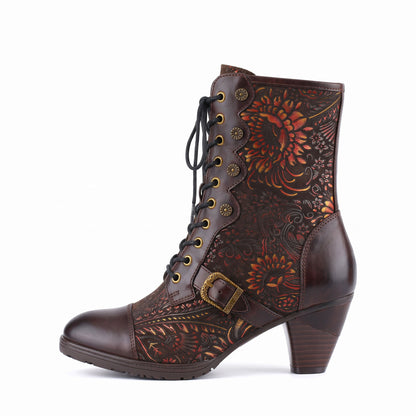 Elena | Lace-Up Mid-Calf Boots