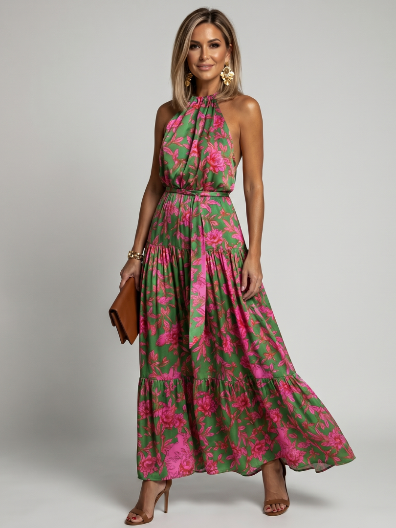 Marguerite | Draped Halter Midi Dress