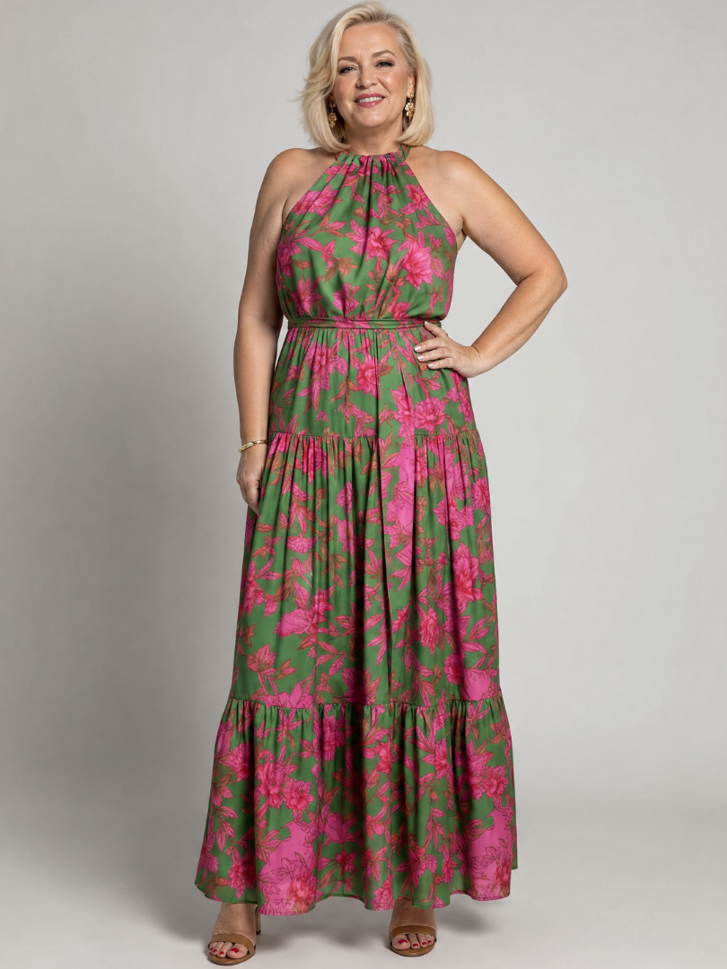 Marguerite | Draped Halter Midi Dress