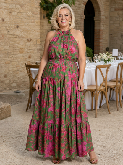 Marguerite | Draped Halter Midi Dress