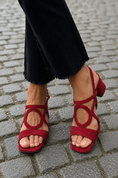 Fiadh | Vintage Circle Heel Sandals