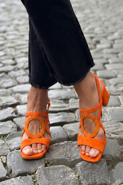 Fiadh | Vintage Circle Heel Sandals