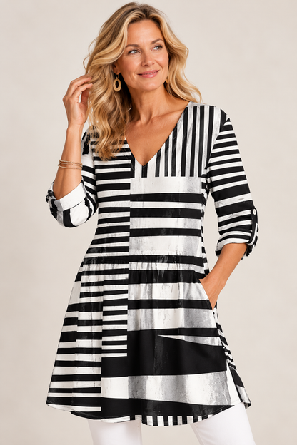 Niamh | Long Blouse with V-Neck